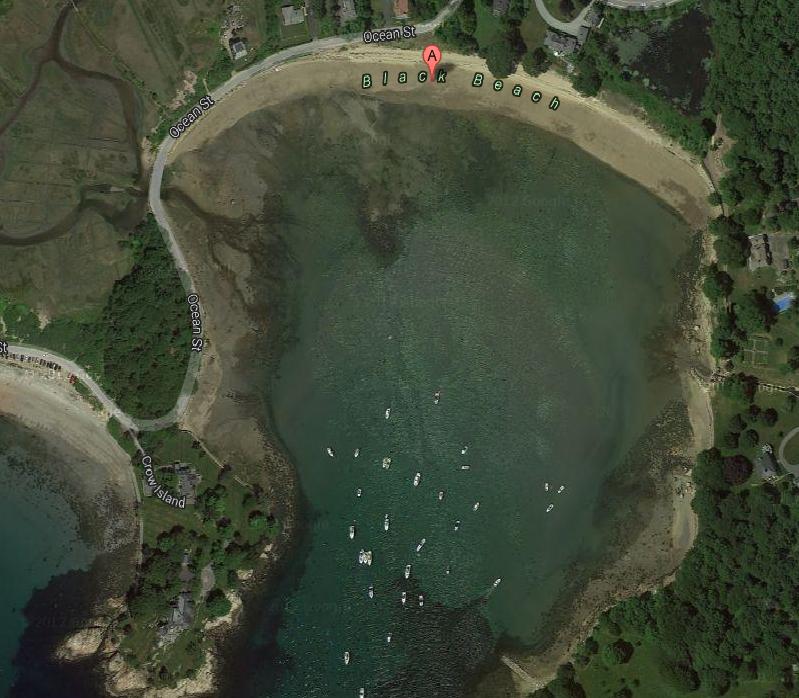 Overhead shot of Black Beach